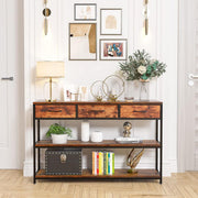 120cm Fabric Drawer Console Table with Lower Shelf