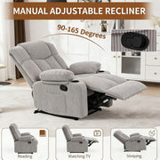 Manual Recliner Chair Corduroy Lounge Armchair with Cup Holders
