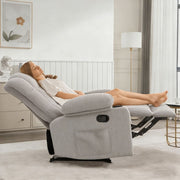 Manual Recliner Chair Corduroy Lounge Armchair with Cup Holders