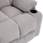 Manual Recliner Chair Corduroy Lounge Armchair with Cup Holders