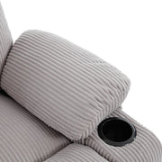 Manual Recliner Chair Corduroy Lounge Armchair with Cup Holders