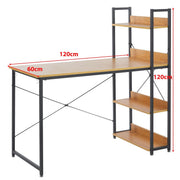 120cm Computer Desk with Reversible Shelves and Hooks