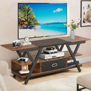 Y-frame metal TV unit with adjustable feet and durable MDF board construction