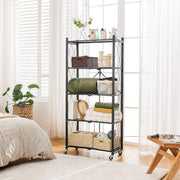 Mobile Kitchen Shelf with 3, 4 & 5 tier storage organizing kitchen and living spaces effortlessly.