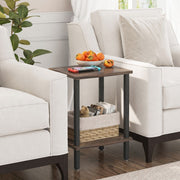 Industrial 2-Tier Side Table
