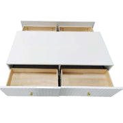 120cm White Gloss Coffee Table with 4 Drawers