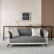Narrow Sofa Table with Charging Station