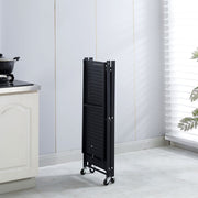 3-Tier Foldable Storage Trolley with Wheels