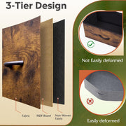 TV stand metal frame and adjustable foot detail