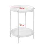 2 Tier Side Table with Storage Tray – Modern Coffee Table – product detail view