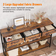 120cm Fabric Drawer Console Table with Lower Shelf