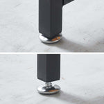 Close-up of adjustable metal feet on the 100cm folding computer desk