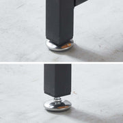Close-up of adjustable metal feet on the 100cm folding computer desk