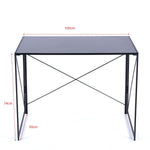 Dimensions of black desk: 100cm wide, 50cm deep and 74cm high
