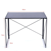 Dimensions of black desk: 100cm wide, 50cm deep and 74cm high