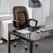 Comfortable foam seat cushion detail of ergonomic computer desk chair.