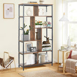 Rustic Industrial Step Bookcase with Open Shelves – alternate product view