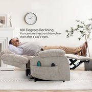 Electric massage recliner chair with power lift, side pocket and 180-degree recline