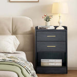 Nightstand LED Side Table 2 Drawers BSD-07 – product image 4