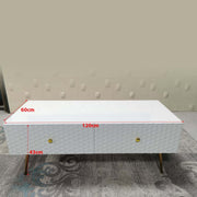 120cm White Gloss Coffee Table with 4 Drawers
