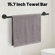 Matte Black Bathroom Towel Rack Set – 5 Piece