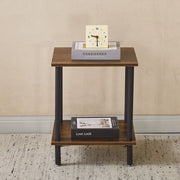 Industrial 2-Tier Side Table