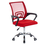 Red BX002 ergonomic mesh office chair with matching padded seat and chrome base