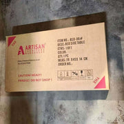 Box for Modern LED Bedside Table featuring warning labels and measurement details.