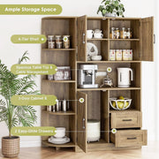 Kitchen Storage Cabinet: Farmhouse Coffee Bar & Buffet Sideboard