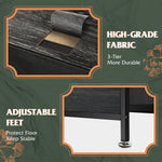 High-grade fabric material and adjustable feet of the Fabric 8-Drawer Dresser & Storage Chest for durability and stability.