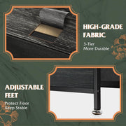 High-grade fabric material and adjustable feet of the Fabric 8-Drawer Dresser & Storage Chest for durability and stability.