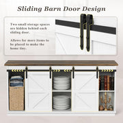 Farmhouse TV Stand with Sliding Barn Doors