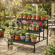 3-Tier Metal Plant Stand Indoor & Outdoor