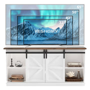 Farmhouse TV Stand with Sliding Barn Doors