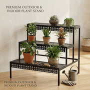 3-Tier Metal Plant Stand Indoor & Outdoor