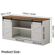 Farmhouse TV Stand with Sliding Barn Doors