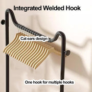 Steel Clothes Rail with Open Shelf & Wheels