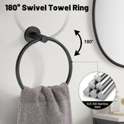 Matte Black Bathroom Towel Rack Set – 5 Piece