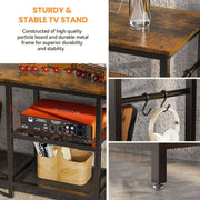 Sturdy industrial TV stand showing heavy weight capacity and metal frame details