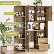 Kitchen Storage Cabinet: Farmhouse Coffee Bar & Buffet Sideboard