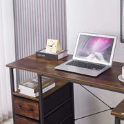 L-Shaped Desk with Power Outlets & Drawers