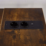 L-Shaped Desk with Power Outlets & Drawers