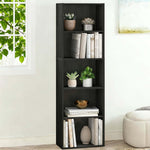 5-tier bookshelf black displaying plants and books