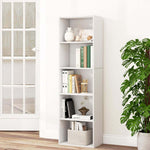 Versatile 5-tier bookshelf white for home storage