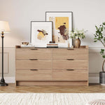 6-Drawer Chest of Drawers showcased in a stylish living room with artwork and plants.