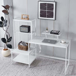 Modern Study Workstation with Built-in Charging Ports and Shelves