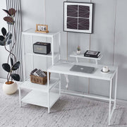 Modern Study Workstation with Built-in Charging Ports and Shelves