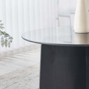 Modern Glass Nesting Coffee Table set with a sleek black finish and elegant glass top, perfect for stylish living rooms.
