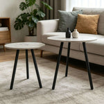 Home decor setup featuring marble effect nesting coffee table set