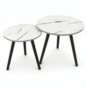 Marble effect nesting coffee table set for living room